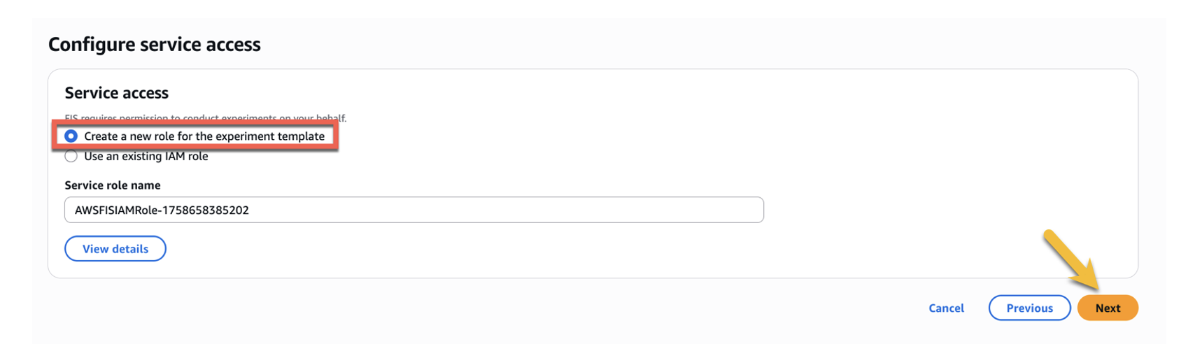 Configure server access for the custom experiment
